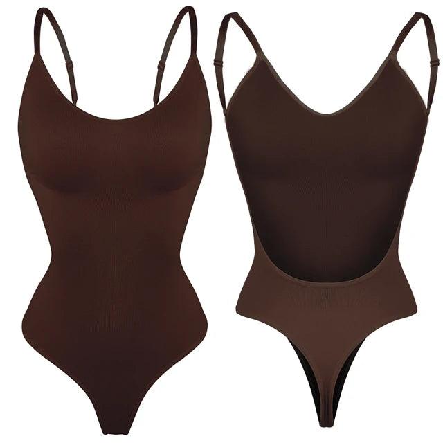 Womens Backless Bodysuits Shapewear Thong Seamless Tummy Control Butt Lifter Body Shaper Corset Slimming Camisole Tops - fullshopping