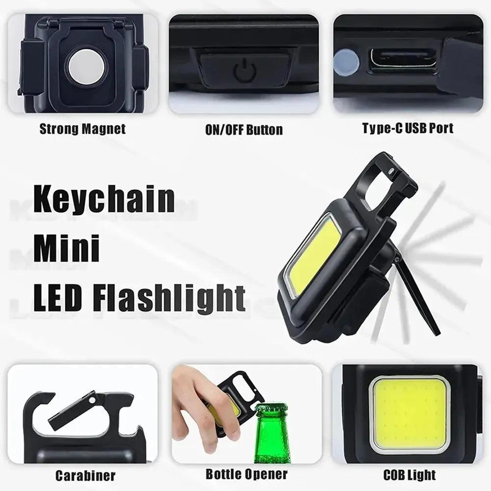 Multifunctional Mini LED Flashlight Keychain - fullshopping