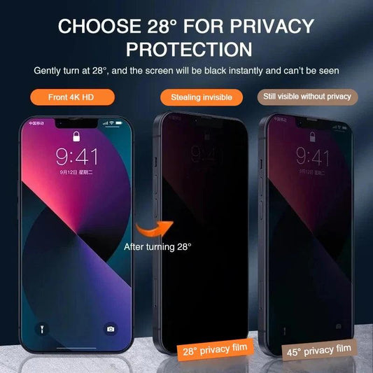 Anti-spy Tempered Glass for iPhone - fullshopping