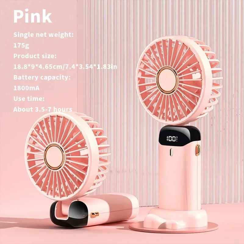 USB Handheld Mini Fan Foldable Portable Neck Hanging Fans - fullshopping