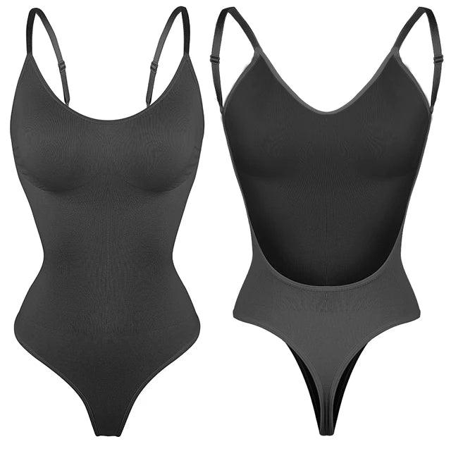 Womens Backless Bodysuits Shapewear Thong Seamless Tummy Control Butt Lifter Body Shaper Corset Slimming Camisole Tops - fullshopping