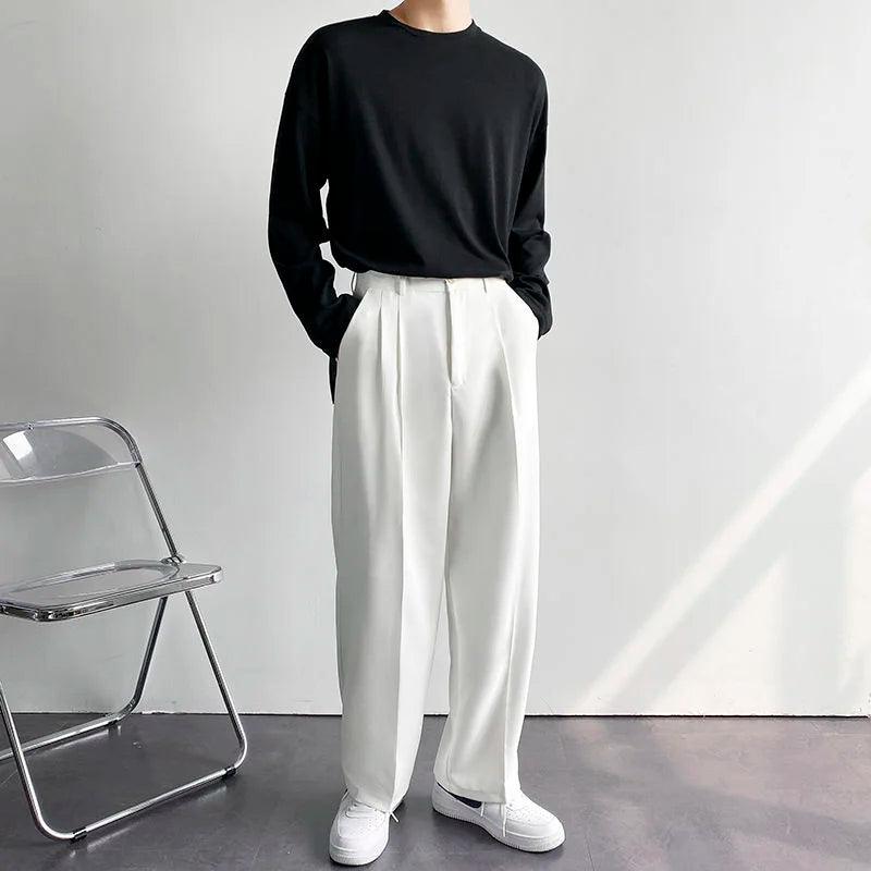 Men's Wide Leg Suit Pants - fullshopping