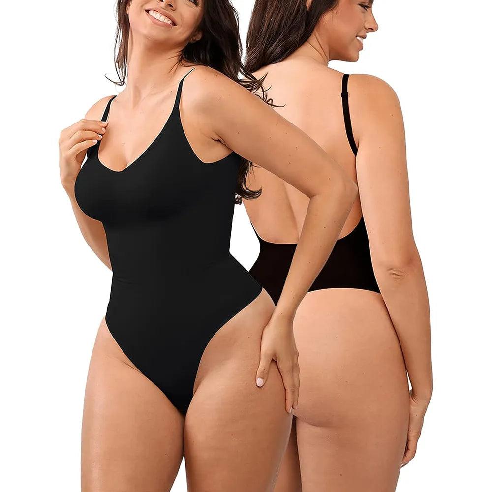 Womens Backless Bodysuits Shapewear Thong Seamless Tummy Control Butt Lifter Body Shaper Corset Slimming Camisole Tops - fullshopping